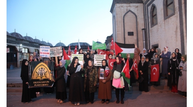 Bitlis'te Kadınlar İsrail'in Filistin'e Yönelik Saldırılarını Kınadı