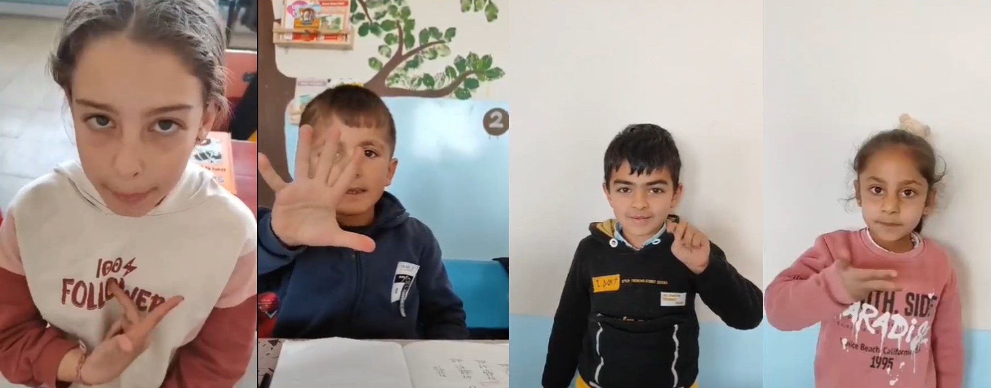 Bitlis Tatvan'da öğrenciler işaret dili ile Öğretmenler Gününe özel klip çektiler 