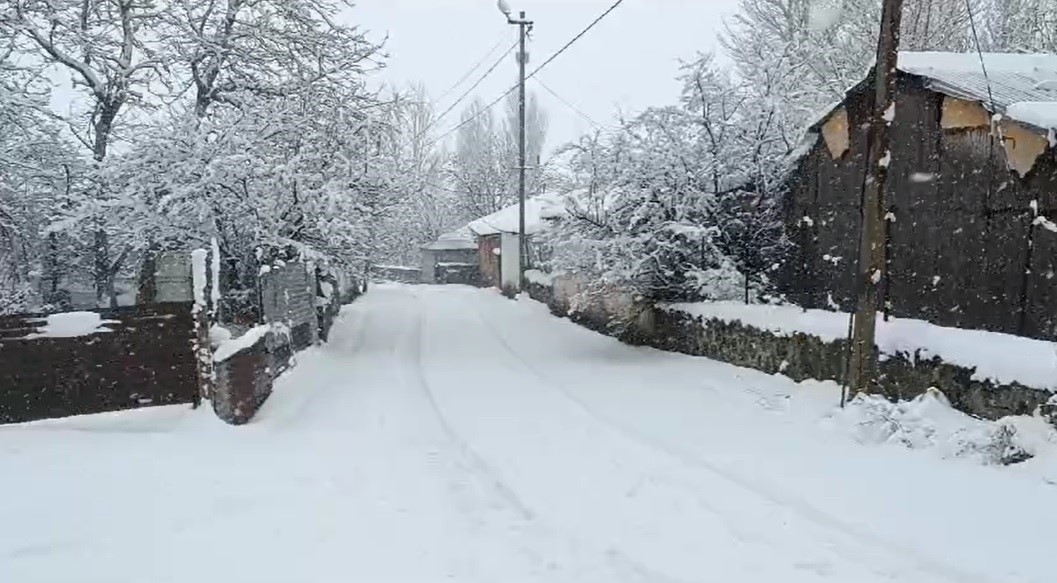 Karlıova'da beklenen kar yağdı, ilçe tamamen beyaza büründü