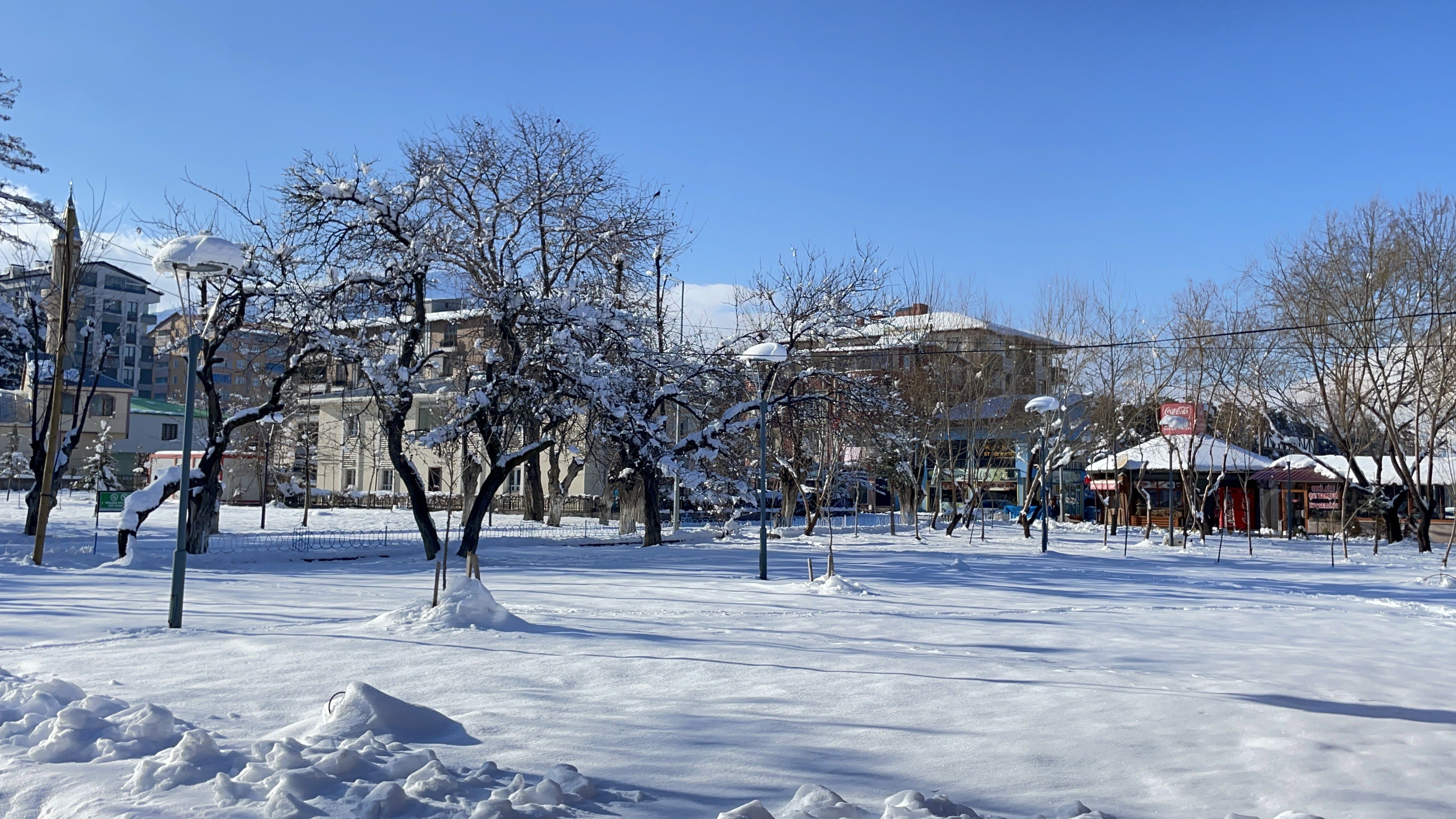 Tatvan'da karla gelen güzellik