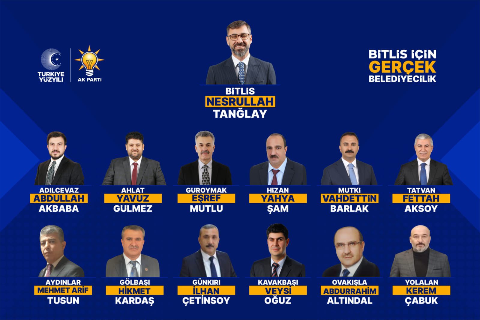 Ak Parti Bitlis Merkez ve İlçe Belediye Başkan Adayları Açıklandı 